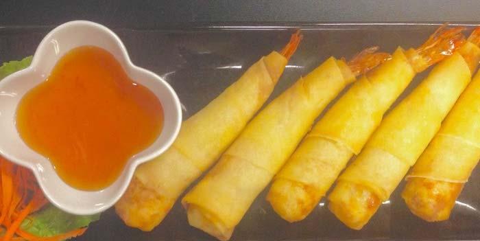 paper. Deep fried and served with plum sauce 8.