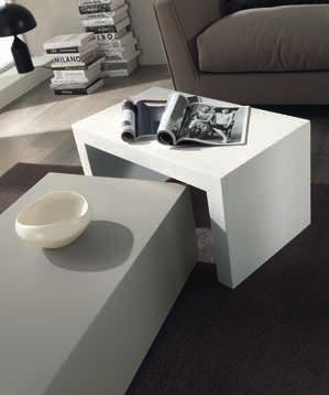 Coffee table with frame in lacquered MDF, consisting of two stackable elements that can be used