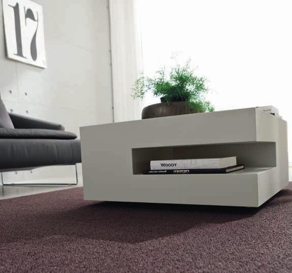 7044. Square coffee table with frame in matt white or RAL 7044 dove grey lacquered MDF. cod.