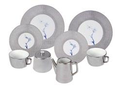 platinum 79A368-C3703-1 COFFEE CUP SET 4-piece set: 2 coffee cups in platinum with