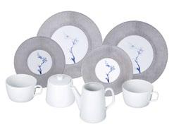 and 2 plates in Blue Orchid platinum 79A268-C3703-1 COFFEE CUP SET 4-piece set: 2