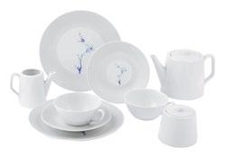 set: 2 coffee cups in white, 2 saucers in Blue Orchid Mesh White 79A465-C3712-1 ESPRESSO CUP SET 4-piece set: 2 espresso cups in white, 2