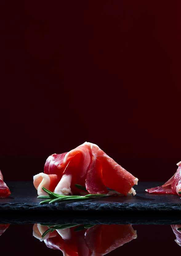 Cured Ham Our cured ham ranges from the highly regarded and superior Ibérico pigs that have a natural capacity to store fat that marbles the flesh, giving it a complex and exquisite