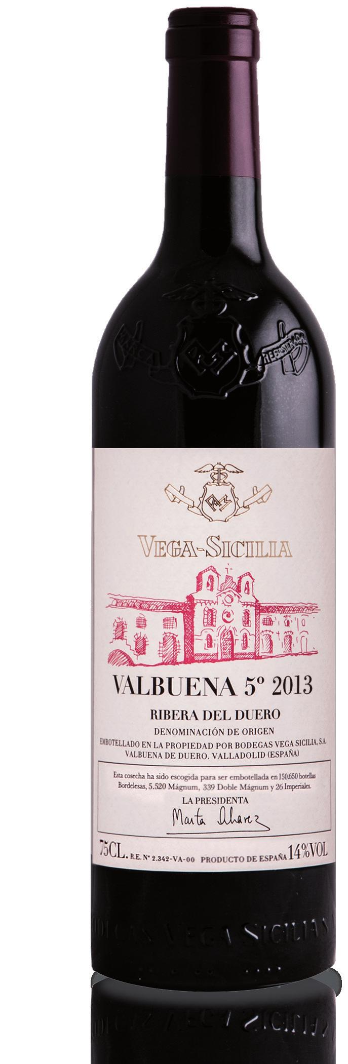 VALBUENA 5º 2013 Valbuena is the pure expression of a red at Vega Sicilia, with an ageing process, from barrel to bottle, which lasts five years and gives its name: Valbuena 5º (5th).