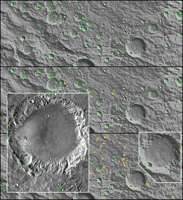 Goran Salamunićcar: Detekcija kratera iz digitalnih topografskih slika 98 50 km N 1/64 MOLA 1/64 MOLA (118.24 E, 1.45 N) D=64.448km 1/256 THEMIS-DIR 1/64 MOLA 1/128 MOLA Slika 43.