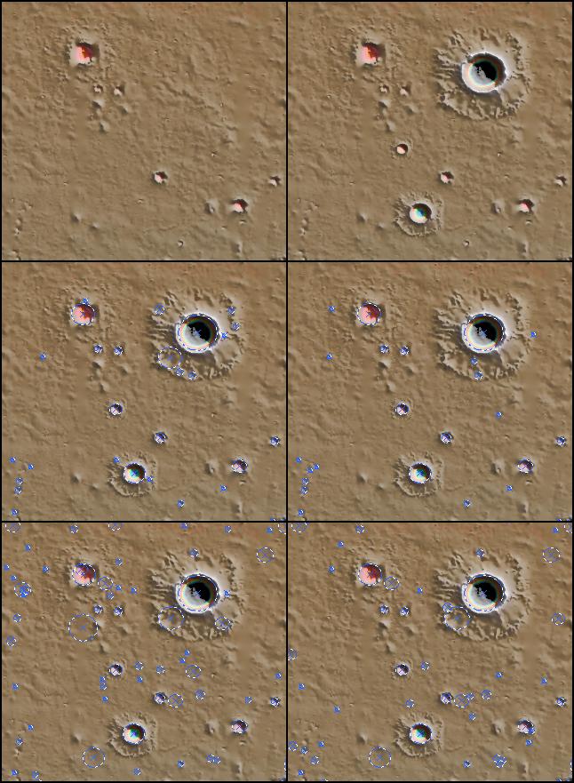 Goran Salamunićcar: Detekcija kratera iz digitalnih topografskih slika 164 1/128 MOLA 1/128 MOLA + laboratorijski krateri centar slike: (123 E, 23 N) N 50 km -7000 m -3000 m 1/128 MOLA +