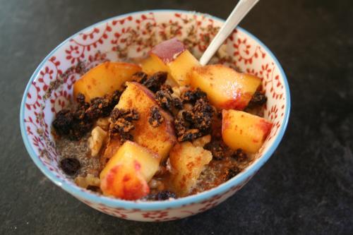 Chia Seed Hot Cereal Breakfast (no right measurements for these, just based on how you prefer it): 1-2 tablespoons chia seeds 1/2 teaspoon cinnamon 1/2 cup hot water 2-3 tablespoons, depends on