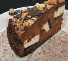 chocolate, caramel drizzle with almonds and
