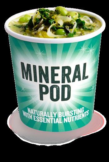 mineral pods after 11.30am OUR BRAND NEW PODS ARE BURSTING WITH MINERAL-RICH VEGETABLES, LOW-CARB NOODLES AND OUR SECRET VITAMIN PACKED BROTH!