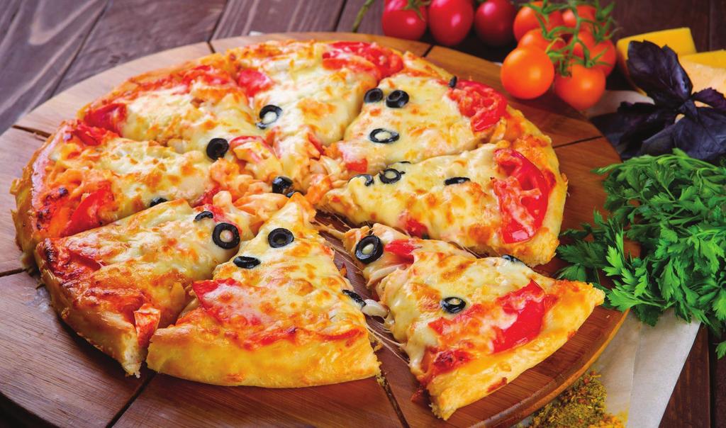 Ham, Black Olives, Salami, Imported Anchovies, Onion & Green Pepper GOURMET PIZZA le We SaS! SLICE Small Medium Large $ $14.45 $18.95 1. Four Cheese Pizza Provolone, cheddar, mozzarella & Parmesan 2.