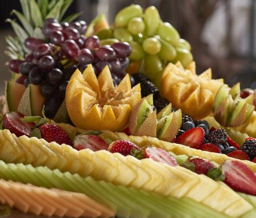 Board Assortment of International Cheeses Specialty Breads & Bread Sticks Fruit Display Fresh Seasonal Fruit Display Whipped Potato Bar Creamy Mashed Potatoes with delicious Toppings Including Gravy,