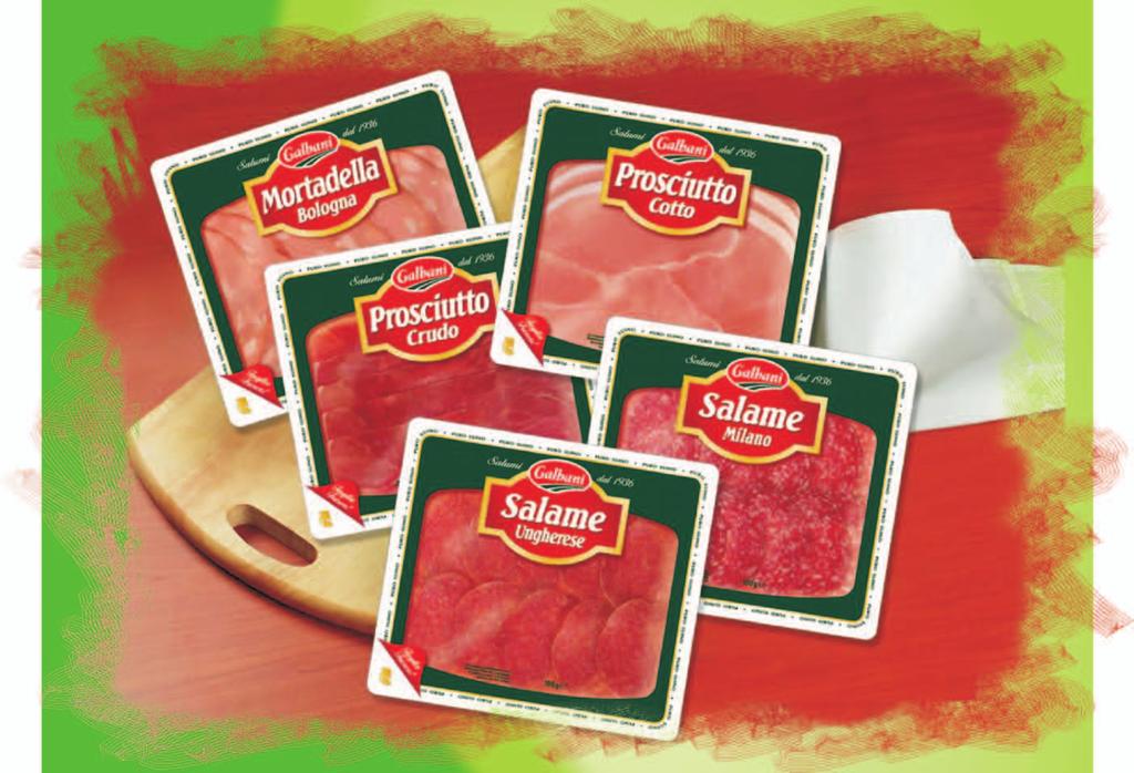 Affettati Galbani selected high quality and traditional Italian cold cuts sliced and pre-packed in a 100g packaging for a higher convenience.