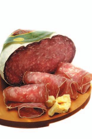 original U shape. Available in a 600g size. Salame Magro A low fat salami made of lean pork meat with a maximum of 12% fat.