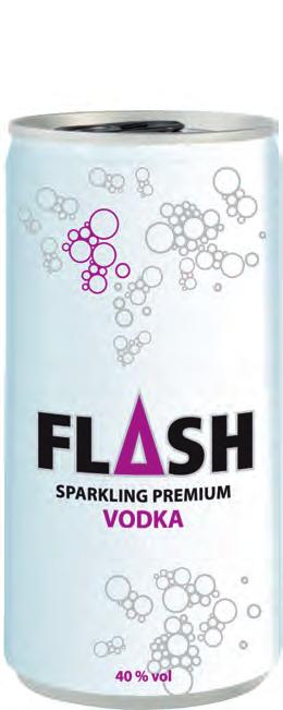 FLASH Sparkling Premium Vodka 200 ml can The party is now! This sparkling premium vodka can be used for long drinks and fancy cocktails but is also delicious when consumed on its own.