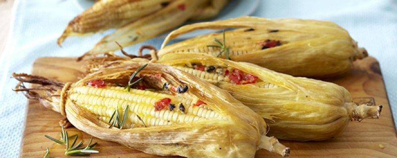 Cheese-Flavoured Mealies Braaied in Their Husks Thursday 27th December SERVES 00:30:00 00:40:00 4 These cheese-flavoured corn on the cobs are a treat for family and friends, and taste delicious when