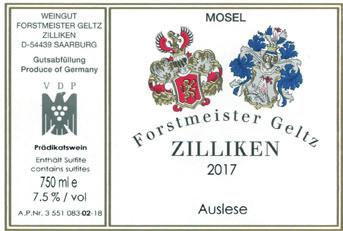 Moselle 2016 / 2017 GARDINI NOTES WINE RANKING The targets are three: short (5-8 years), medium (10-15 years) and long (more than 15 years), which denote the aging potential of the wine.