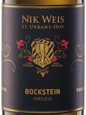 94+ Riesling Spätlese Bockstein 2016 NIK WEIS Nice olfactory profile decisively moved on the delicacy of quince and candied pineapple.