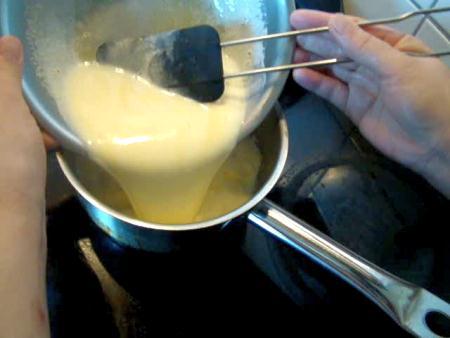 Then, return the mixture to the saucepan and