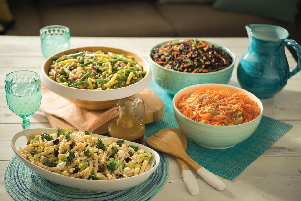 HARMONS FORBIDDEN RICE SALAD BROCCOLI PASTA SALAD :35 4 1 pound short pasta, such as gemelli or penne 4 T olive oil, divided 1 medium head broccoli, chopped into 2" florets 8 oz feta cheese, crumbled