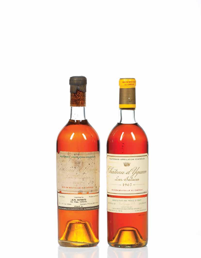 Château d'yquem Château d'yquem 1947 Sauternes, Premier Cru Supérieur one very top shoulder, one top shoulder, damp-stained, faded and lightly torn labels, one torn capsule, one corroded capsule
