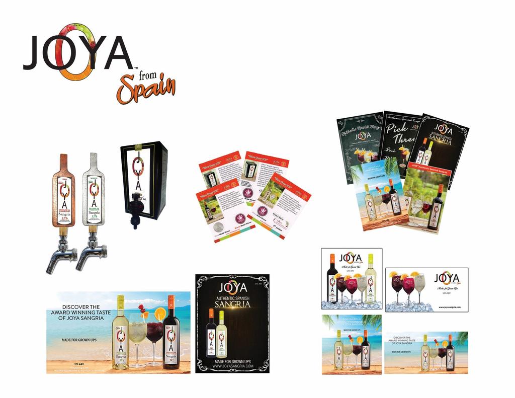 Point of Sale & Promotional Items Table Tents ON Premise JOYA Tap Handles Shelf