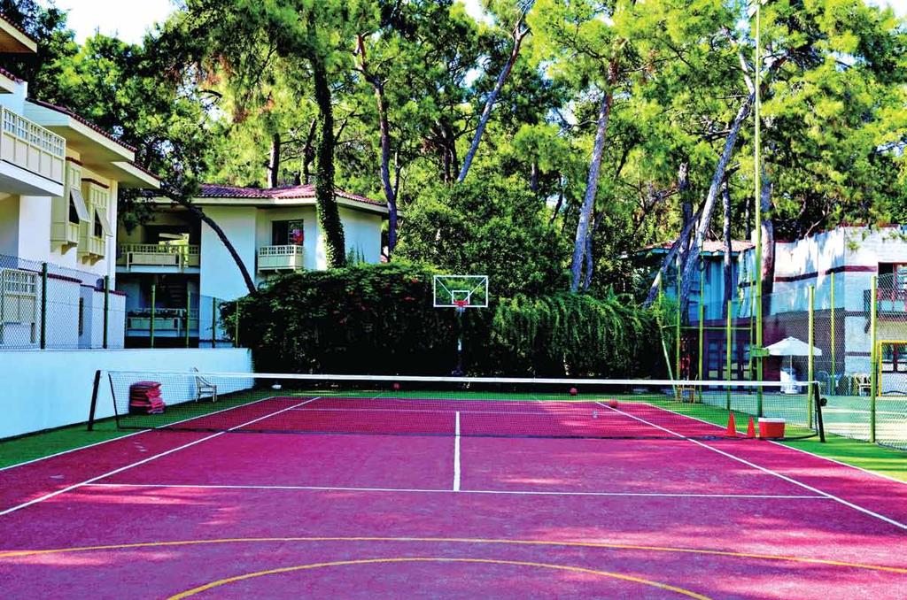 SPORTS FREE CHARGE TENNIS COURTS(Carpet with Quartz Sand) Day timenight tim Lights chargeable MINI FOOTBALL CANOE in one tennis court.