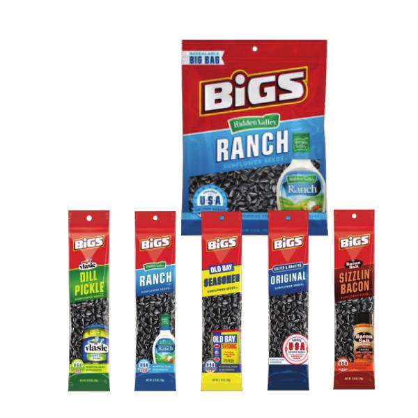 high quality jumbo seeds Fire roasted for the biggest crunch Available in Single-Serve Slammers, in-shell packs team buckets and specialty packs #1 & #2 David and BiGS are the 2 top selling seed