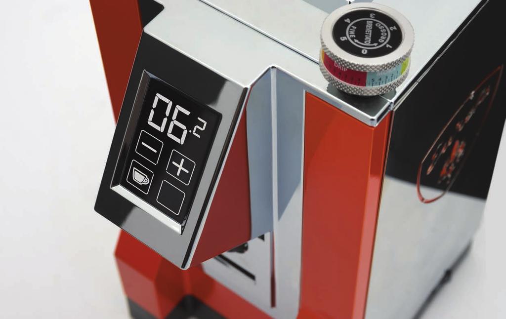 New Touch screen with 2 programmable doses, total control of grinding time and
