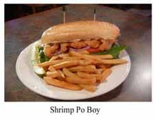 95 Shrimp Po Boy 5 butterflied shrimp with lettuce, Tomato, red onion & Bistro Sauce 8.