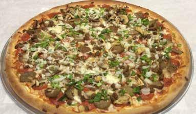 ..9.99 We Do Serve Products that Contain Flour, Cross Contamination is Possible TOPPINGS EXTRA CHEESE PEPPERONI SAUSAGE BEEF BACON HAM EXTRA SAUCE GREEN PEPPER ONIONS MUSHROOMS SPINACH BROCCOLI