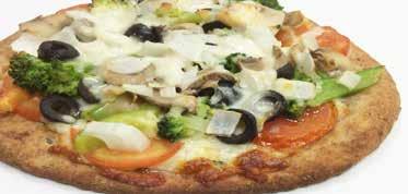 green pepper, broccoli, topped with fresh sliced tomatoes BUFFALO PIZZA > White meat chicken with our famous buffalo wing sauce served with bleu cheese dressing BBQ PIZZA White meat chicken with our