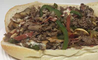 Philly steak with melted mozzarella & white cheddar cheese