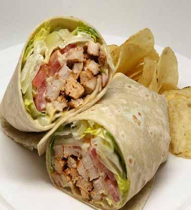 lettuce, parmesan cheese & Caesar dressing TUNA WRAP with lettuce, tomatoes & cheddar cheese SOUTHWEST WRAP with