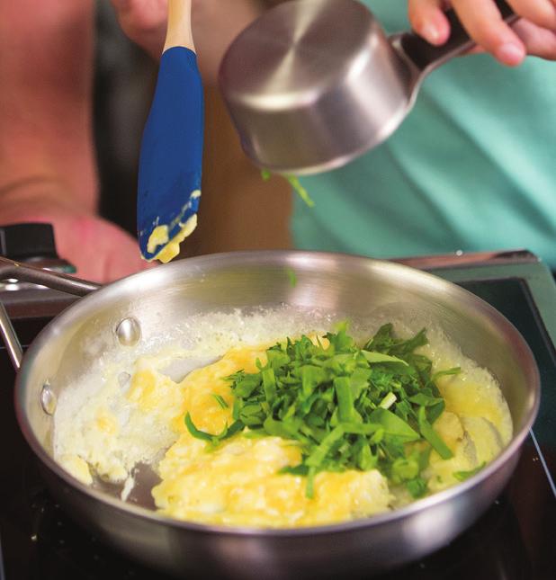 He or she might need some help knowing when the skillet is hot and when the eggs are fully