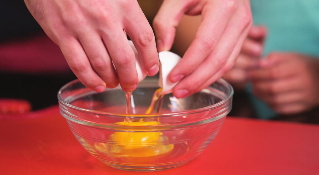Make sure the eggs are not broken or cracked. 2. Crack the eggs, one at a time, into a bowl or mug.