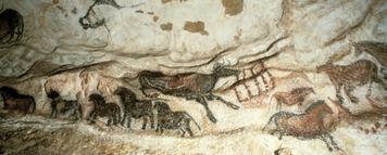 SECTION 5 Cave Painting of Animals This image is a copy of one found at Lascaux. The real painting lies in a part of the cave that has been closed to protect the art.