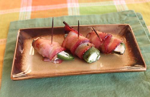 GRILLED BACON WRAPPED JALAPENO POPPERS STUFFED WITH PARMESAN GARLIC CHEESE We used our jalapeno pepper griller for this recipe.