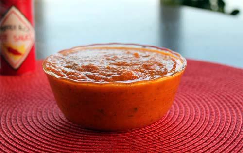 MIKE'S ROASTED PEPPER INFERNO HABANERO TOMATO SAUCE This is a wonderful tomato sauce recipe made with fresh garden ingredients and plenty of habanero pepper flavor and spice.