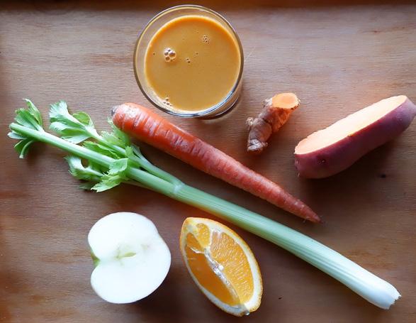 DAY 6 SATURDAY JOE CROSS 7 DAY JUICE CHALLENGE Turmeric Takeover Yes, you can juice sweet potatoes and they will create an orange creamsicle-like taste.