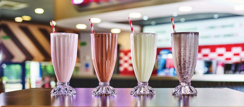 BIG SHAKES THE HOLLYWOOD BOWL Freshly made to order, our old-fashioned ice cream shakes are so delightfully thick, they will take you back to the 50s in just a sip!