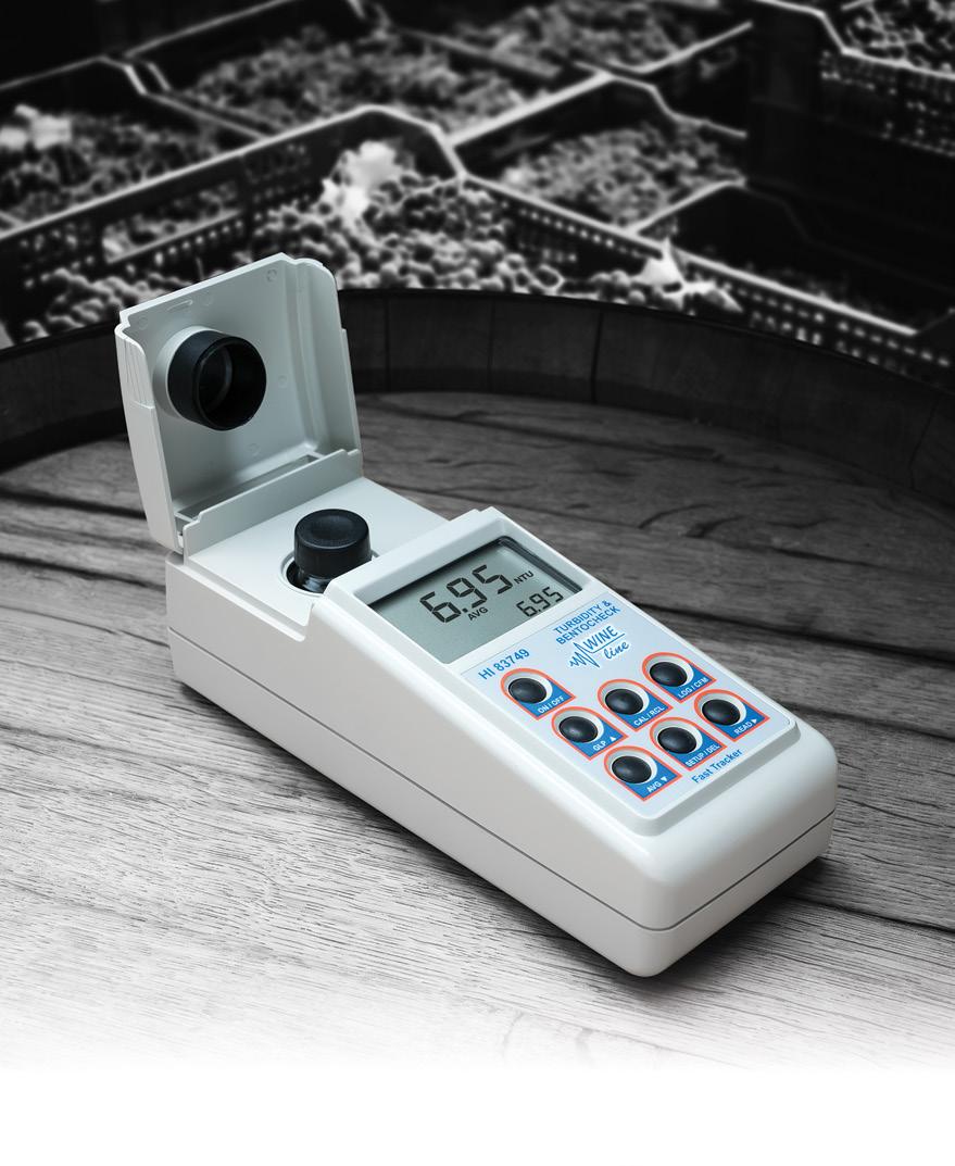 Turbidity Portable Turbidity and Bentonite Check Meter The HI83749 is a portable turbidity meter for the monitoring of protein stability and bentonite in wine.