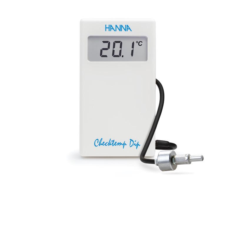 Temperature Checktemp Dip Digital Thermometer The Checktemp Dip Digital Thermometer - HI98539 is a high-accuracy thermometer connected to a weighted, stainless steel probe by a 3 m (9.