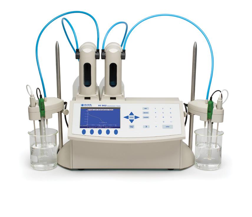 Titration Systems Automatic Potentiometric (ph/mv/ise) Titration System The HI902C is an automatic titrator that complements our wide range of products dedicated to efficient and accurate laboratory