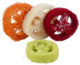 LOOFAH DISCS Highly digestible, they help to clean teeth.