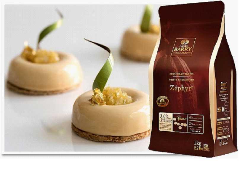 2% Cacao White Chocolate Pistoles - Zephyr This very fluid and less sweet white chocolate has a smooth texture and an intense whole milk taste.