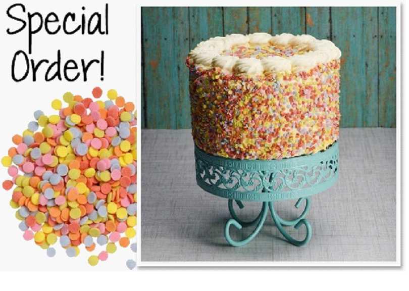 Decorations Non-Chocolate Decorations Confetti Sprinkles (Special Order) 4 mm. Natural, Bake and Freeze stable.