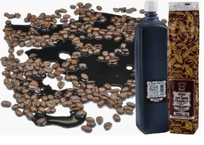 Extracts & Flavorings Extracts Pure Coffee Extract (Trablit) Liquid coffee extract. Intense flavor balances the sweetness of most coffee desserts. Ingredients: Coffee, water, sugar.
