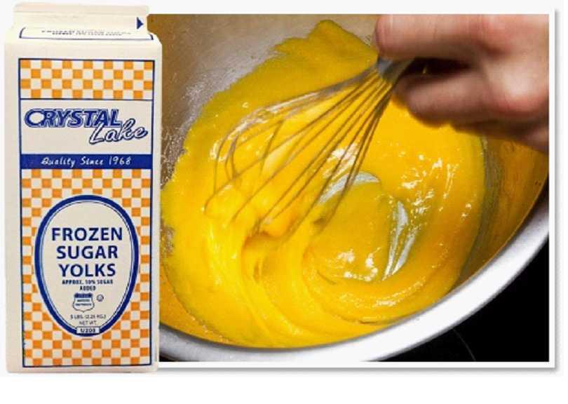 Mixes & Stabelizers Mixes & Stabilizers Frozen Egg Yolks with Sugar Crystal Lake provides frozen ready-to-use eggs