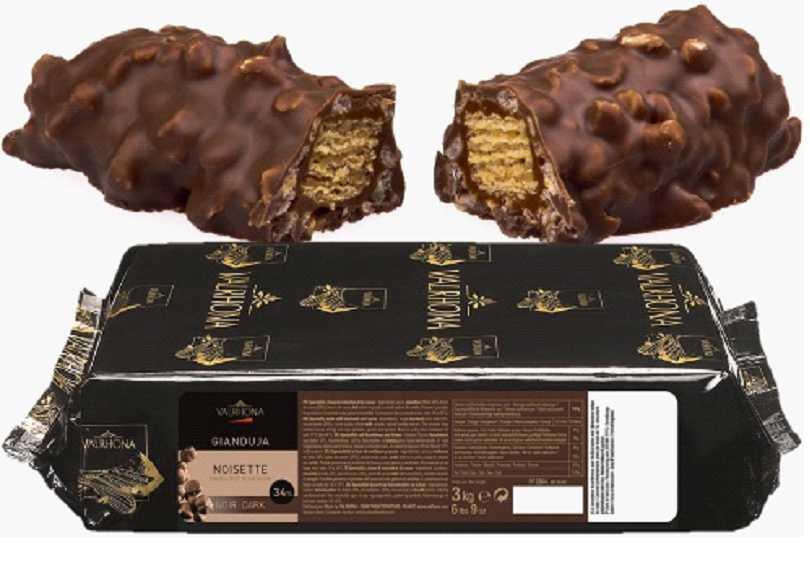 Chocolate Baking Bars Dark Chocolate Block - Gianduja This Dark Chocolate Hazelnut 34% Gianduja has very intense flavors of dark