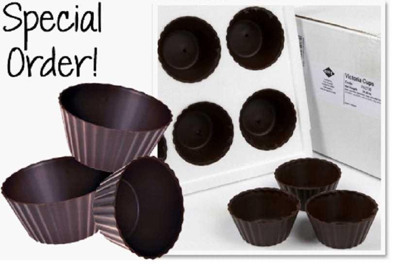 131424 IFI Gourmet 1/300 Count Dark Chocolate Coffee Cup Dark chocolate mug with handle.